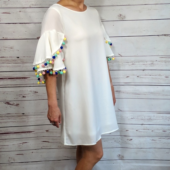 Ivory Pom Pom Dress - Picture 3 of 3